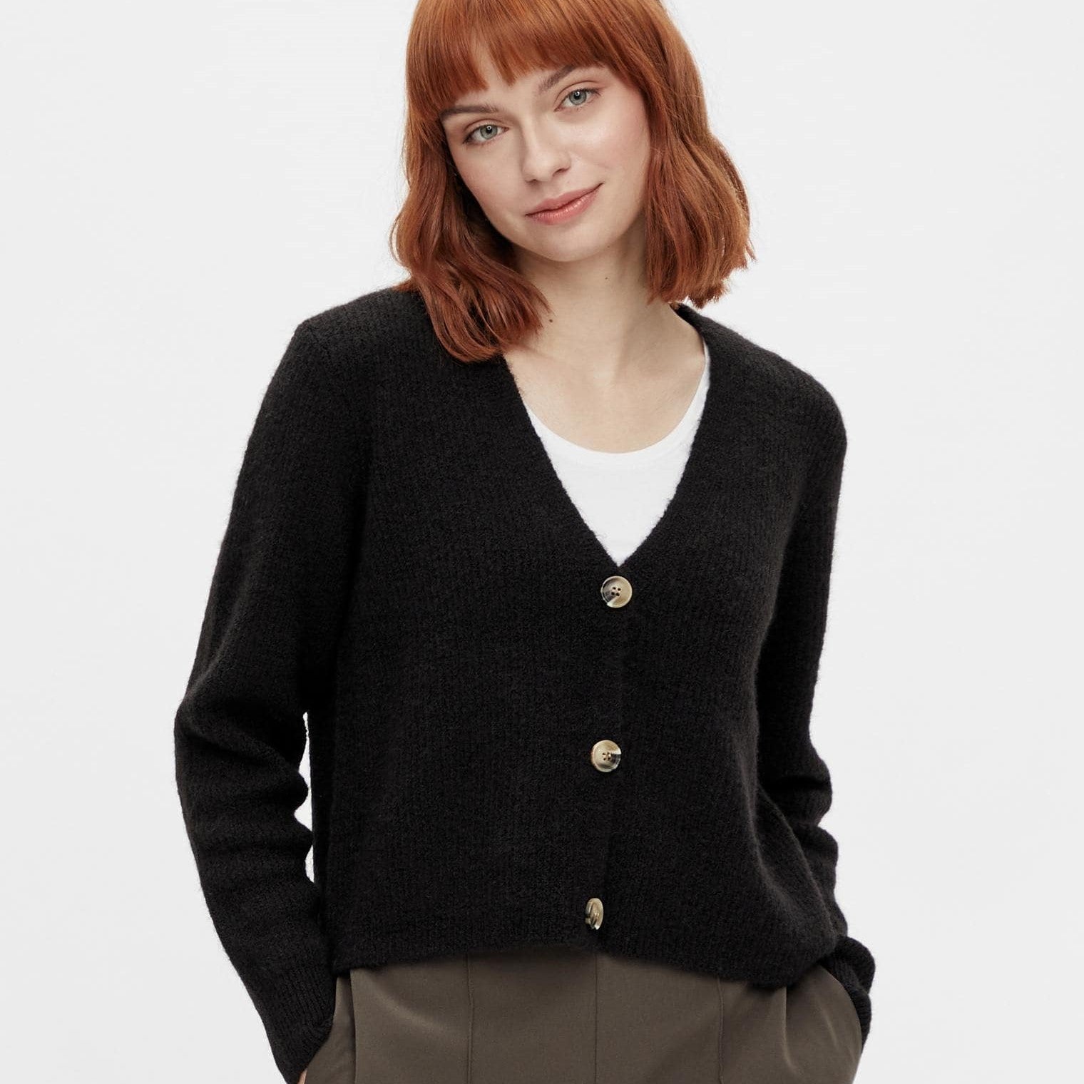 PIECES - CARDIGAN - ELLEN 17114250 - SORT