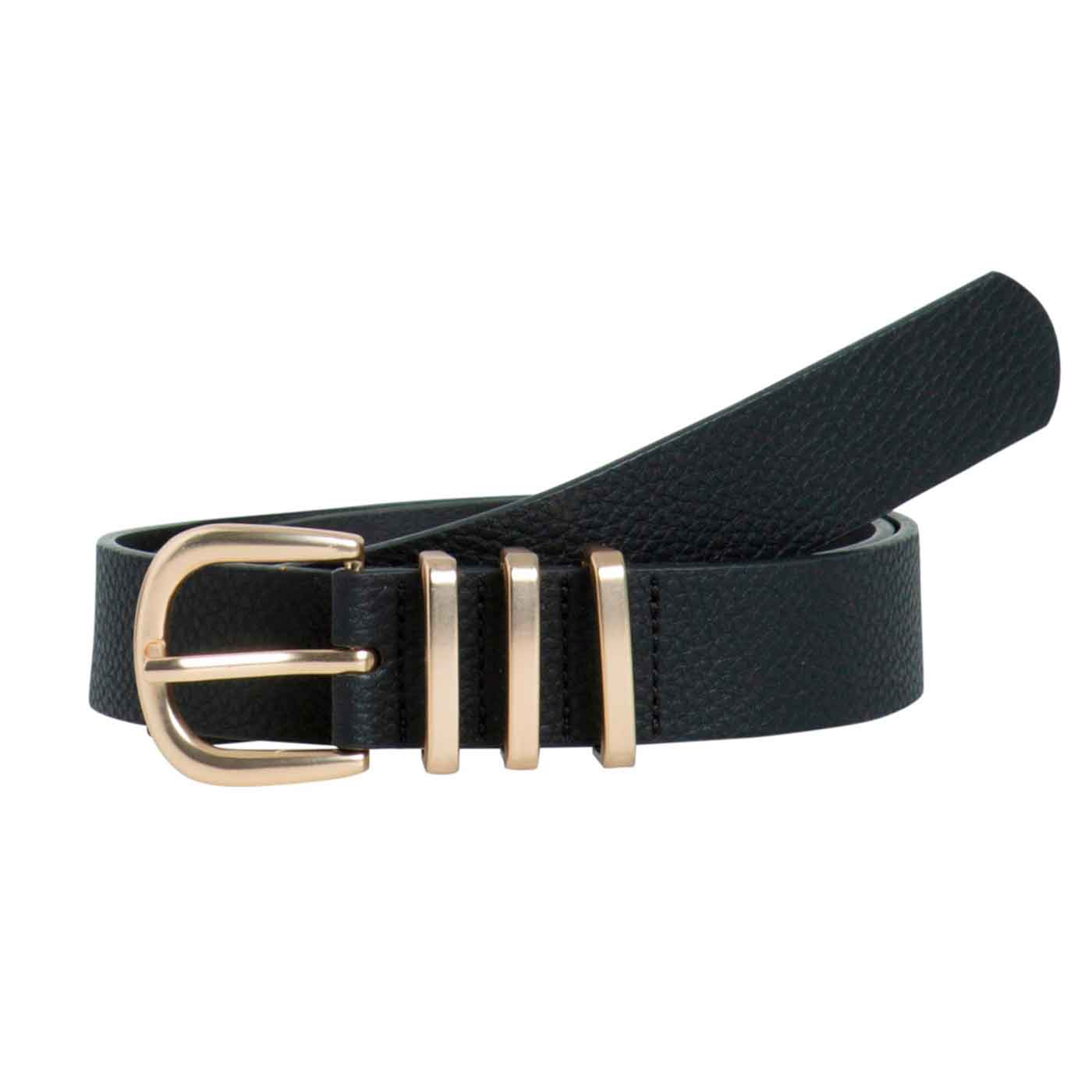 PIECES - BÆLTE - LEA JEANS 17082261 - BLACK/GOLD