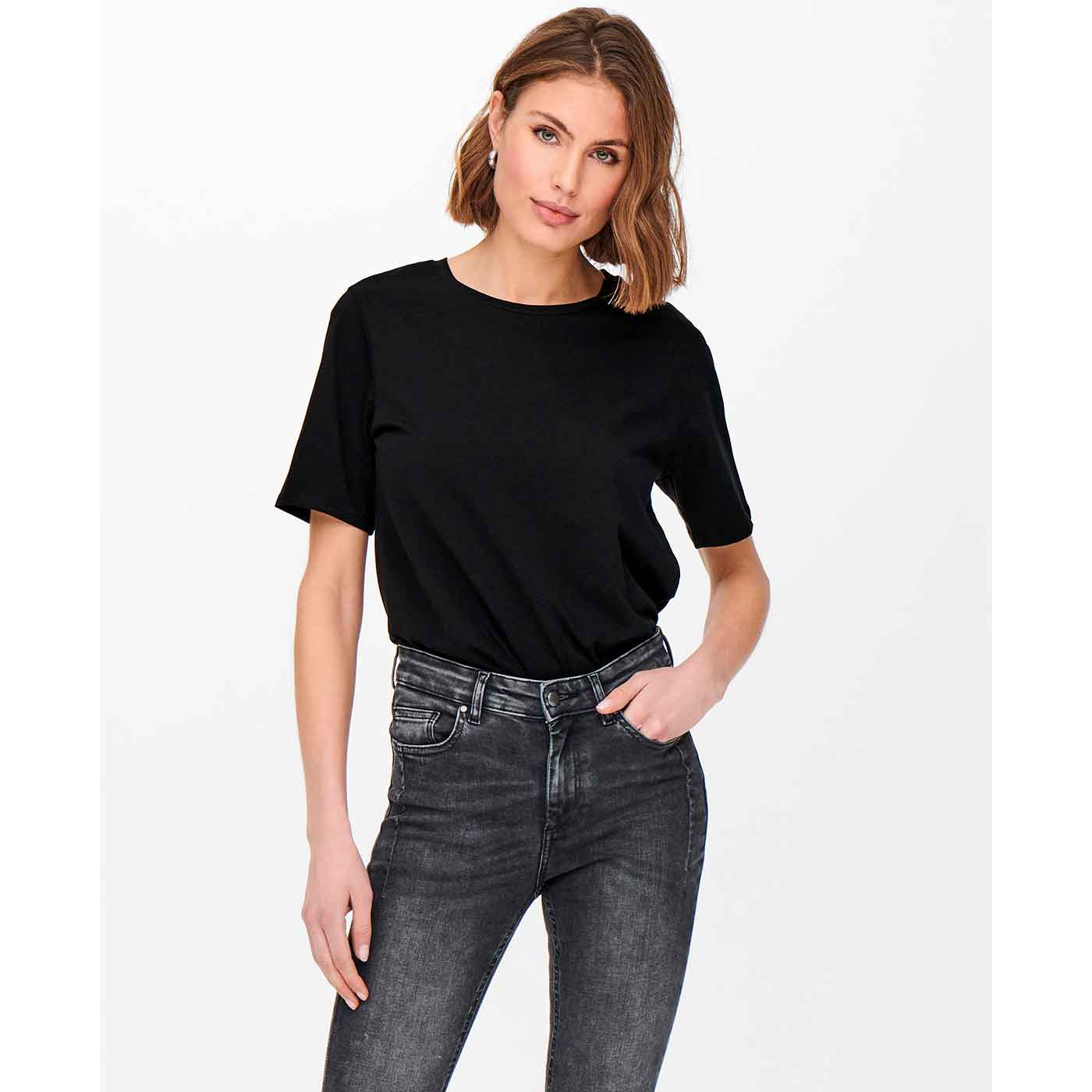 ONLY - T-SHIRT - NEW ONLY LIFE 15256961 - SORT