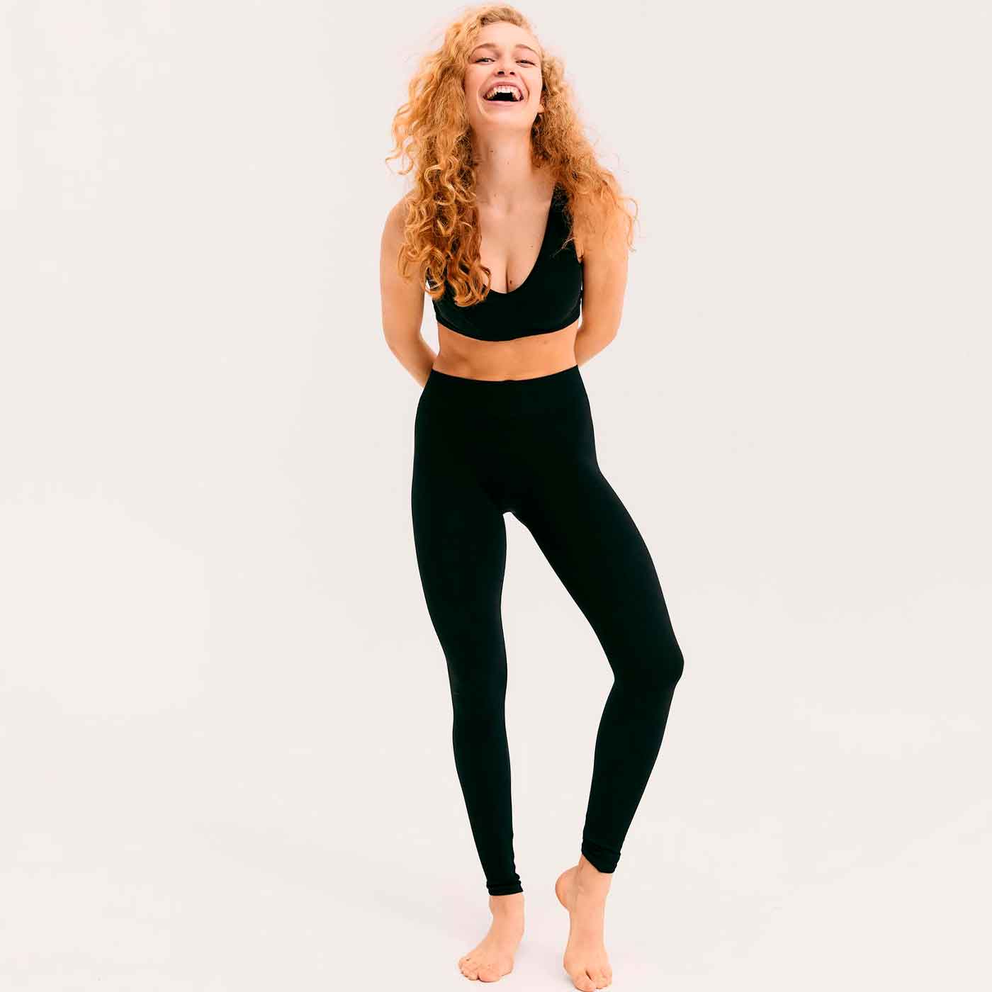 PIECES - LEGGINGS - SYMMI RIB 17116788  - SORT